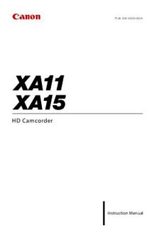 Canon XA 15 manual. Camera Instructions.